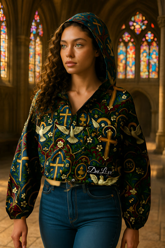Crown & Cross - Women’s Cropped Windbreaker