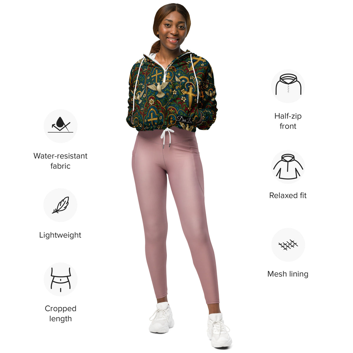 Crown & Cross - Women’s Cropped Windbreaker