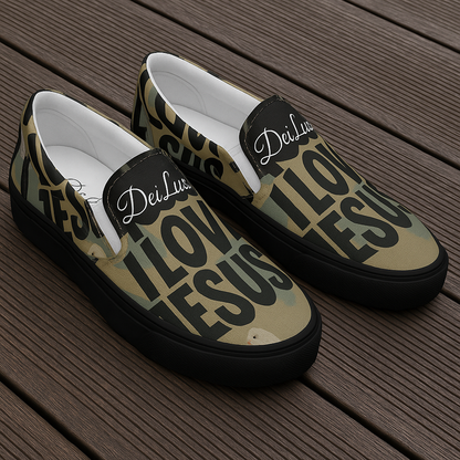 Women’s - I Love Jesus, Canvas Slip-ons