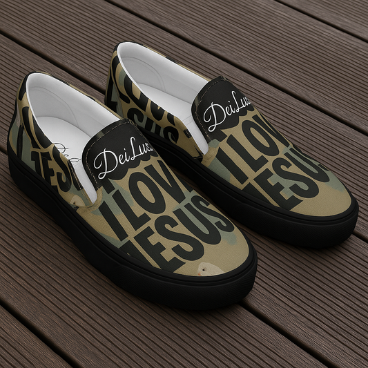 Women’s - I Love Jesus, Canvas Slip-ons