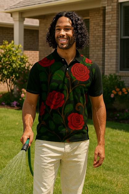 Rose Bouquet - Men’s slim fit polo