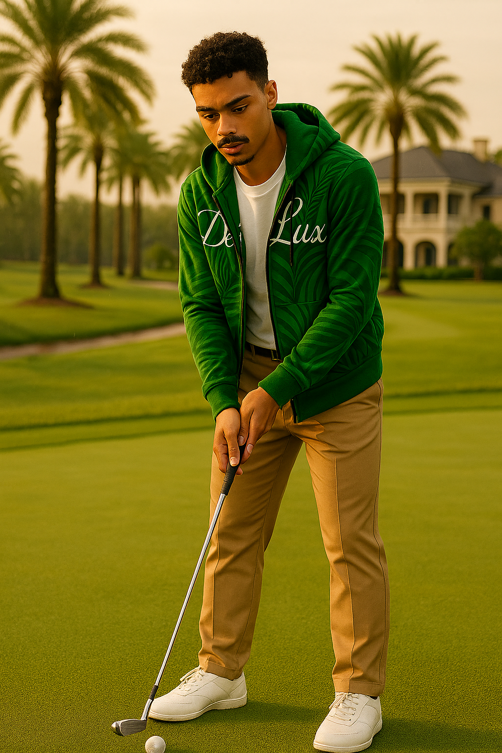 Emerald Palms - Unisex Monogram Zip Hoodie