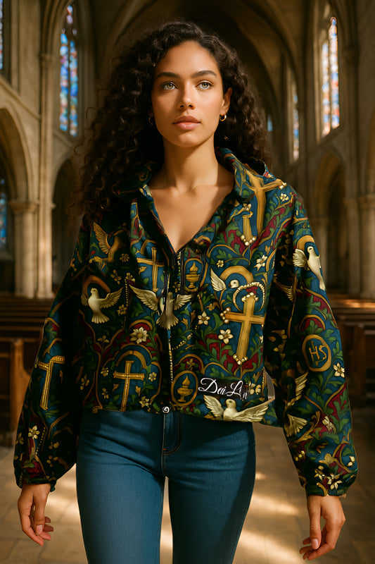 Crown & Cross - Women’s Cropped Windbreaker