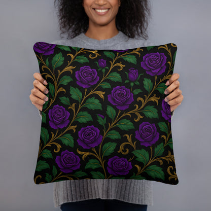 Rose Violet - Floral Pillow