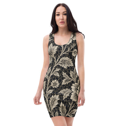 Gilded Noir Evening - Bodycon Slip Dress