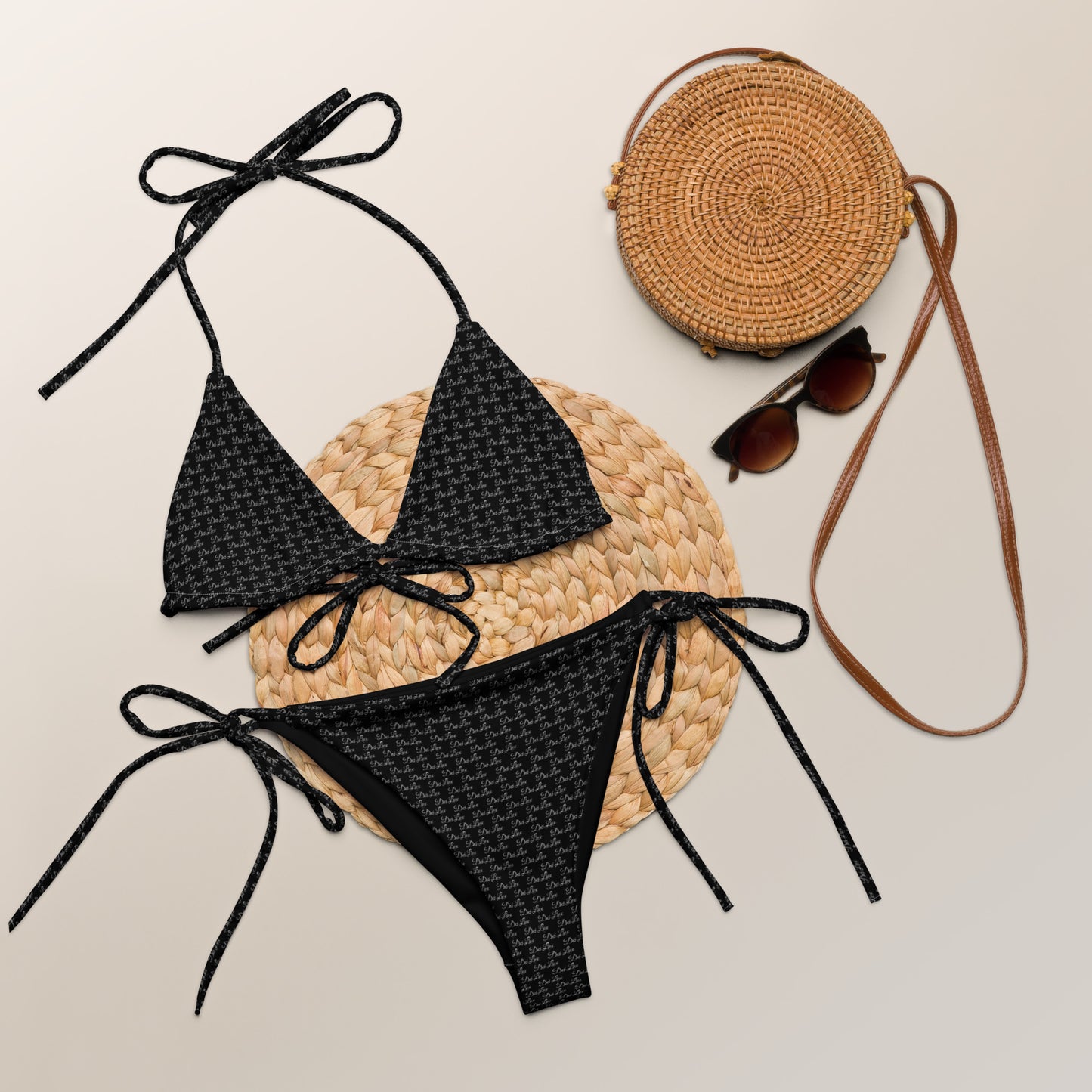 Black Dei Lux - Print Recycled String Bikini