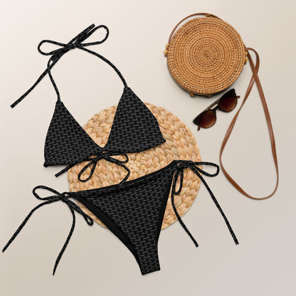 Black Dei Lux - Print Recycled String Bikini
