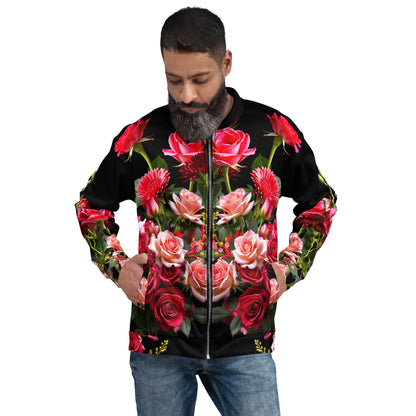 Rose Bouquet - Unisex Noir Bomber Jacket