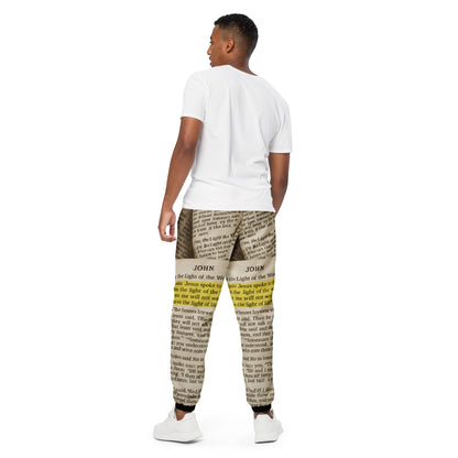 Golden Scripture – Unisex Track Pants The Golden Scripture track pants extend the sacred design with intricate detailing. Comfortable yet refined, they are designed to be worn as a striking set or a standalone statement. John 8:12 - Unisex Track Pants